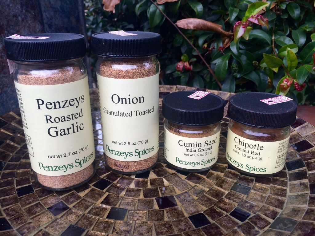 Penzeys spices Garlic Onion Cumin and Chipotle