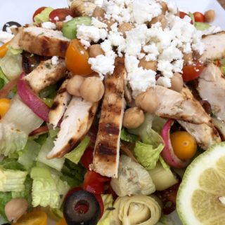 Greek salad, salad, chicken, chicken salad, Greek food