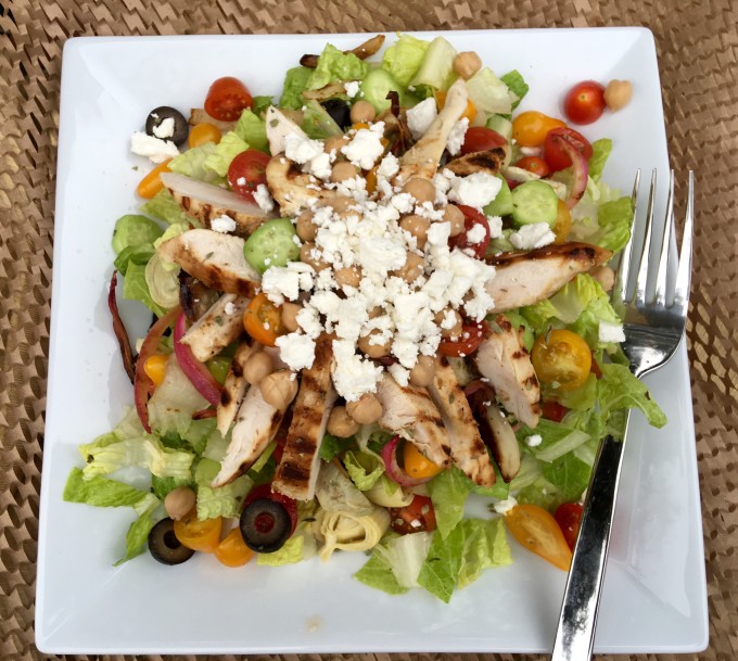 salad, chicken, Greek salad, veggies, vegetables