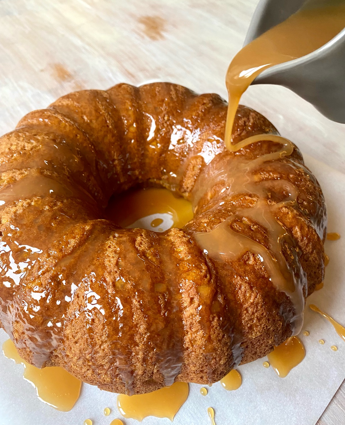 Pumpkin Bundt Cake with Warm Vanilla Cinnamon Sauce