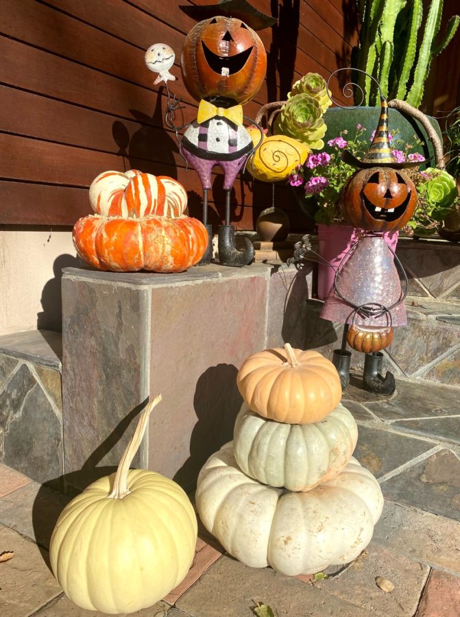 Halloween decor princess stacking pumpkins