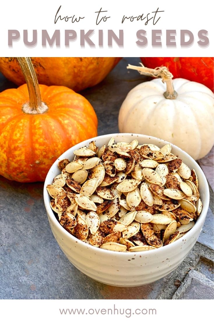 roasted spiced pumpkin seeds in a bowl