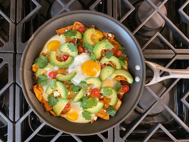 Baked Chilaquiles in a pan