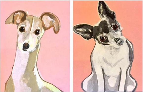 Fund raiser donated dog portraits painted by Bita (me!)
