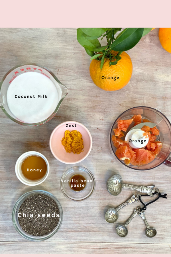 orange chia pudding ingredients