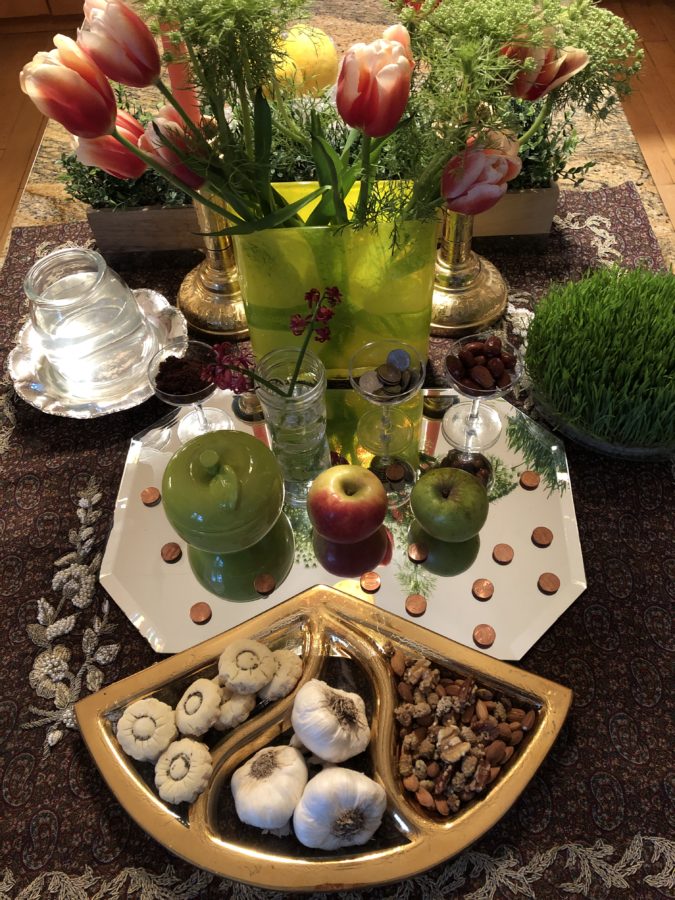 Persian New Year Haft Seen table setting 