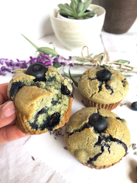 Honey blueberry lavendar muffins