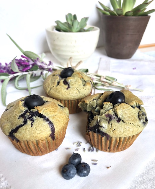 Honey Lavendar Blueberry Muffins