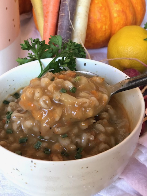 Persian Barley Soup also known as Soup eh Jo