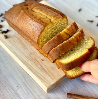 gluten-free pumpkin bread loaf cut into slices