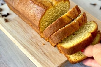 gluten-free pumpkin bread loaf cut into slices