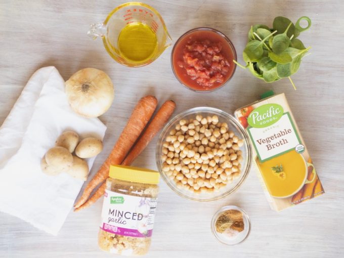 Ingredients for Moroccan Vegan Chickpea Stew