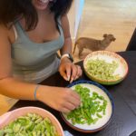 prepping fresh fava beans for Persian rice
