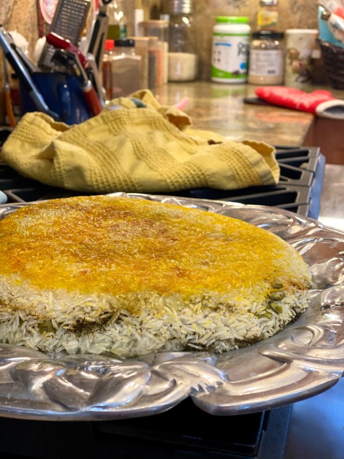 Baghali Polo with rice tahdig