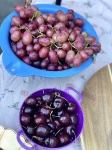 grapes and cherries