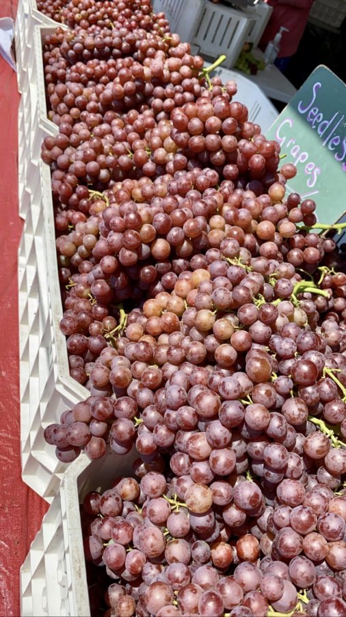Fresh grapes at the farmer's market