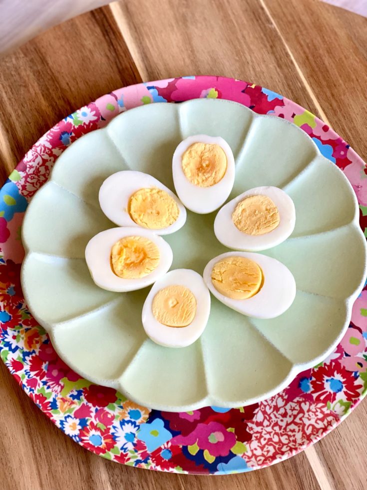 hard boiled eggs sliced