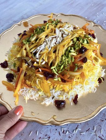 Persian Jeweled Rice Shirin Polo Platter
