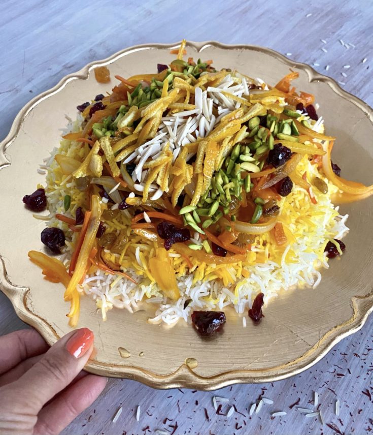 Persian Jeweled Rice Shirin Polo Platter