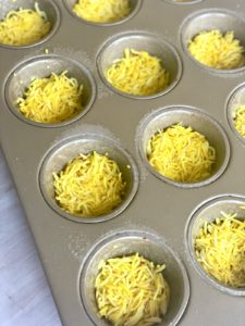 parboiled rice in a muffin tin