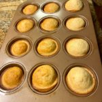 Baked Yazdi cupcakes in a muffin tin