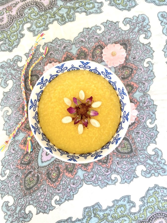 Sholeh Zard Persian Saffron Rice pudding