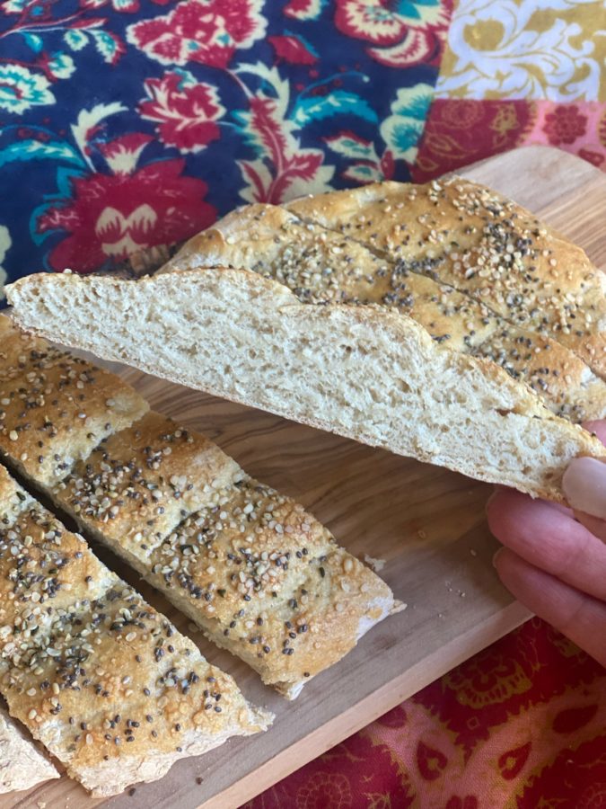 Slice of Persian Barbari Bread